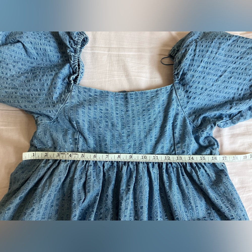 Levi's Blue Puff Sleeve Dress - Picture 8 of 9